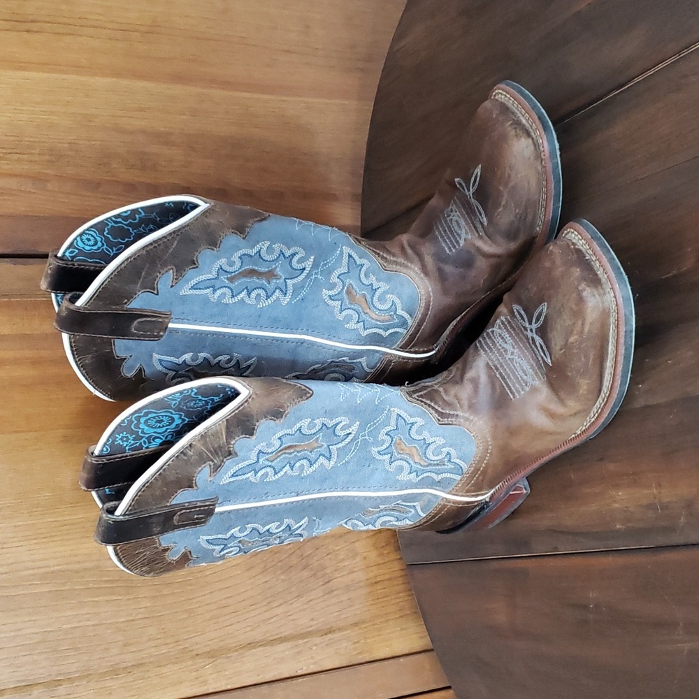 Laredo Women's ISLA Square Toe Western Leather Boots Sz 7.5